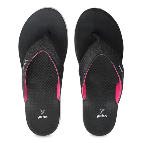Image of YOHO Fauna 002 V-Strap Slippers for Women | Lightweight EVA Comfort | Platform Sole | Breathable Fabric Upper | Shock Absorption | Water-Resistant | Easy to Style