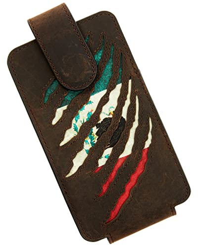 Cody James Men's Scratch Mexican Flag Cell Phone Holder Clip-On Case Brown One Size
