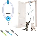 PETTOM Cat Toys Interactive for Indoor Cats, Smart USB Rechargeable Door Hanging Automatic Retractable Cat Enrichment Toys, Teaser Electronic Self Play Cat String Mouse Toys Hunting Exercising