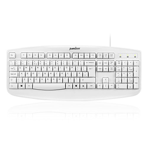 Clavier Pleine Taille Étanche Perixx PERIBOARD-511PLUS FR Blanc Filaire USB