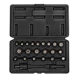 SUNEX TOOLS 1818 1/4-Inch Drive Magnetic Fractional and Metric Impact Socket Set, Inch/Metric, Standard, 6-Point, Cr-Mo, 3/16-Inch - 1/2-Inch, 5mm - 15mm, 23-Piece