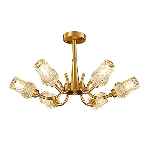 Pendentif de plafond pour salle à manger et cuisine lustre doré vintage 12 lumières