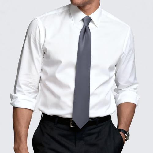 Image of Hi-Tie Men's Extra Long Solid Satin Tie Set 63 Inch /70 Inch Formal Necktie