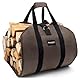 Amagabeli Kaminholzträger Holzkorb Brennholztasche kaminholztasche Tragetasche aus Segeltuch 99x45.7cm Wasserdichte faltbare Brennholz Brennholzträger Holzkorb Dunkelbraun