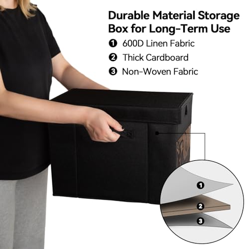 Image of 2 Pack Comic Book Storage Box with Lid for Modern Age, Collapsible Magazine Organizer with Clear Window, Heavy Duty Case Container Holder, Black
