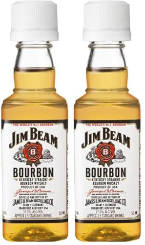 Jim Beam Straight White Bourbon Whiskey 50 ml (Pack of 2)