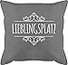 Shirtracer Statement Kissen mit Sprüchen - Lieblingsplatz mit Ornament - weiß - Unisize - Grau - Kissen Stern - GURLI Kissen mit Füllung - Kissen 50x50 cm und Dekokissen mit Füllung