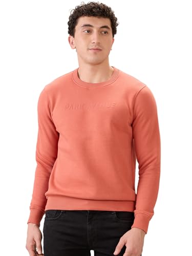 Image of Park Avenue Men Full Sleeve Slim Fit Solid Pattern Cotton Polyester Blend Regular Neck Regular Neck Casual Sweatshirt