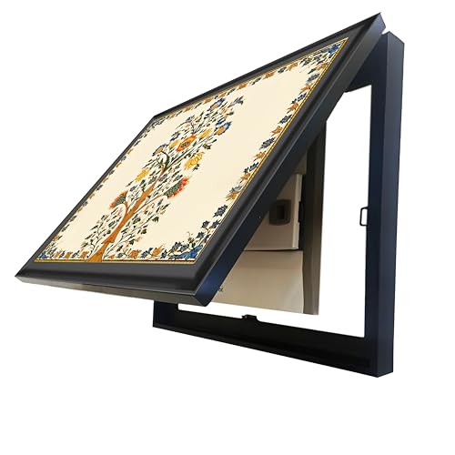 Image of Horizontal Floral Art Decorative Framed Mcb Box, Electric Board Cover | Flippable Counter Cover With Digital Art Print | Suits for Hallways, Lobby, Bedroom, Living Room Outer Size 13X17 Inch