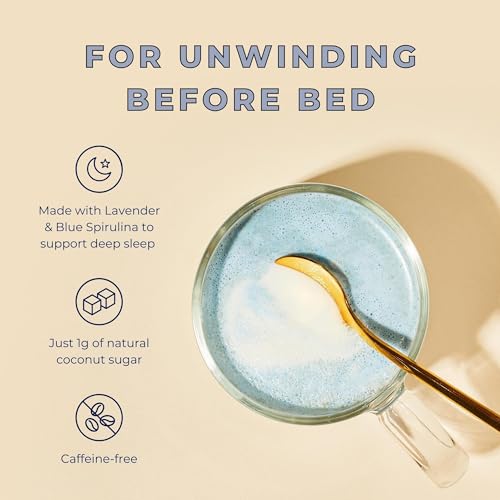 Blume Blue Lavender Latte - Calming Lavender Tea latte - Lavender Milk Tea with Blue Spirulina and Coconut Milk - 30 Servings