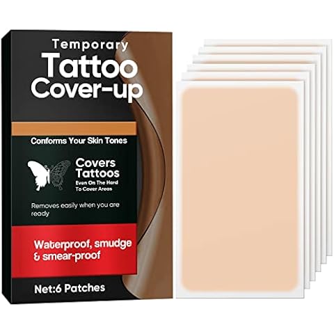 AiRunTech Tattoo Cover Up Patch, Tattoo Cover Up Makeup Waterproof Make Up Tape, Ultra-Thin Patches for Breathable Skin Concealer, 6 Pcs Cover