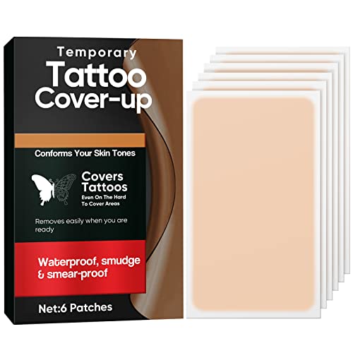 Tattoo Cover Up Patch Tattoo Cover Up Makeup Waterproof Make Up Tape Ultra-Thin Patches for Breathable Skin Concealer 6 Pcs Cover Tattoos Birthmarks and Skin Imperfections