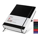 Notebook A4, Thick A4 Notebook Hardback Journal Notebook 320 Pages 100GSM A4 Lined Note Book, Extra Large Hardcover Notepad with Inner Pocket, Pen Loop, and 2 Ribbon Page Marker, 21.5 x 27.9cm-Black