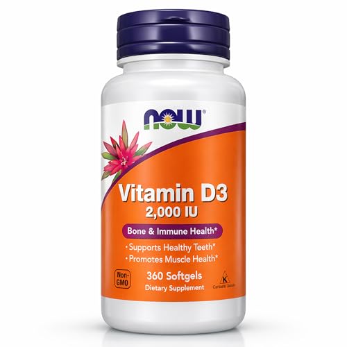 NOW Foods - Vitamin D-3 2000 IU High Potency Structural Support* 360 softgels