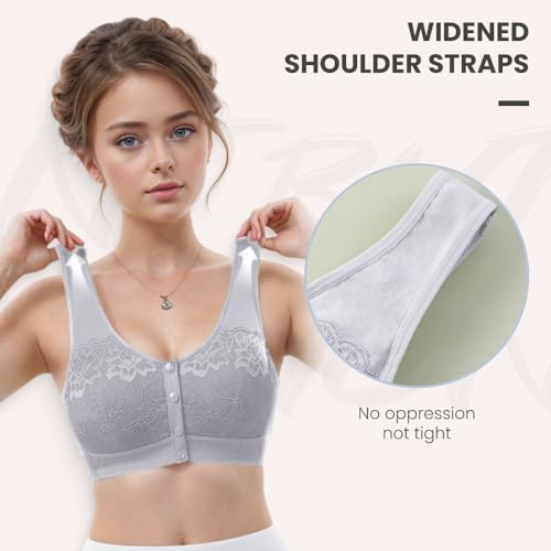Daisy Bra for Seniors, 2025 New Daisy Bras for Women Front Closure No Underwire Wireless Snap Closing Bras4