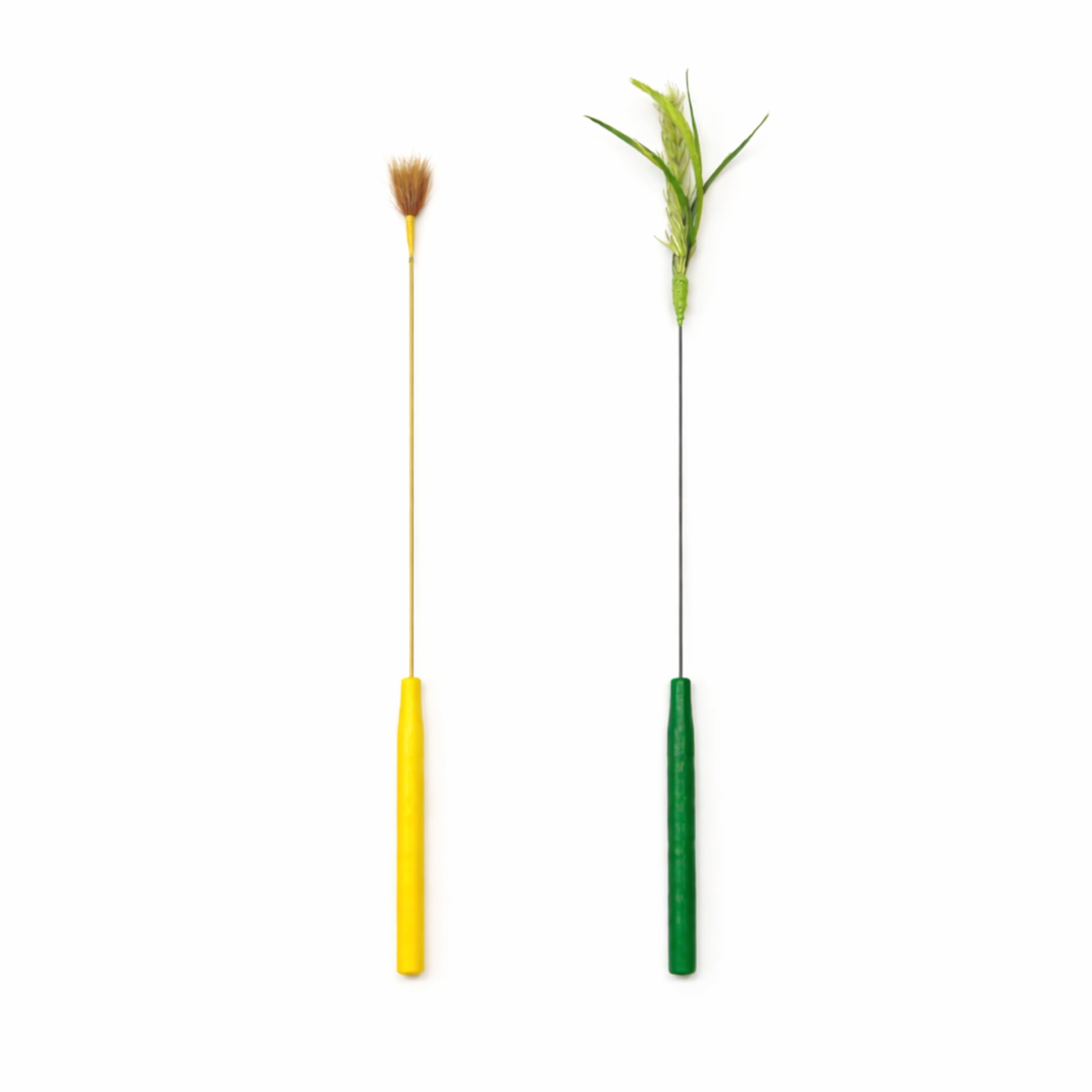 ZAYLUMO 2 Pack Mini Cat Wands, Feather and Wheat-Style Teasers