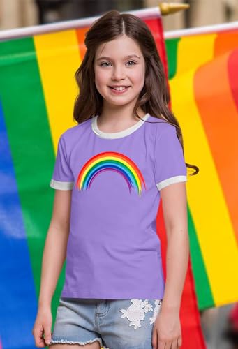 Image of Ithalt Kids Pride Shirts for Girls Boys LGBTQ Tshirt Rainbow Graphic Tee Shirt Litter Girls LGBT Gay Pride Tops 5-14y
