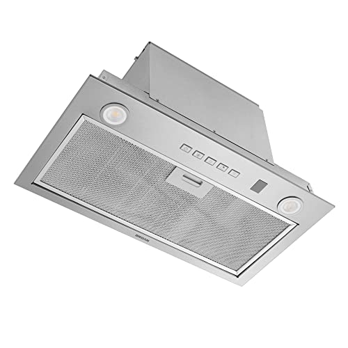 Broan-NuTone PM400SSV 21-inch Custom Cabinet Built-In 4-Speed Power Pack Insert with Voice Control, LED Lighting, and 450 Max Blower CFM, Stainless Steel
