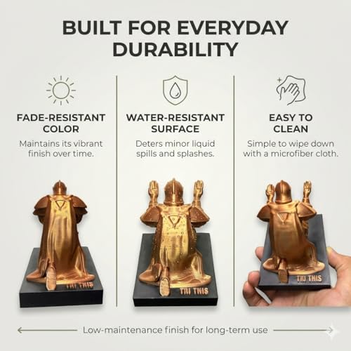 Image of Pen Holder Sculpture Eco PLA Water Resistant Scratch Resistant Desk Organizer 5x4x3 Inches Satin Silk Metallic Finish Armour Decorative Tool Stand (Copper - Customisable)