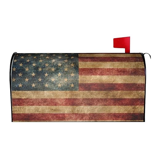 American Flag Mailbox Covers Magnetic Standard Size Mailbox Wraps Letter Post Mailbox Cover 21\" X 18\" for Holiday Garden Yard Decor