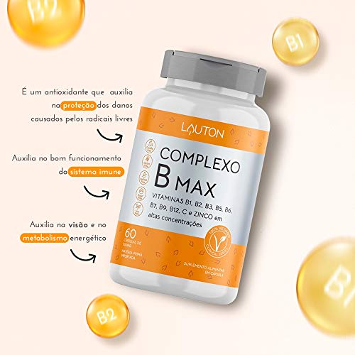 Complexo B Max - 3 unidades de 60 Cápsulas - Lauton