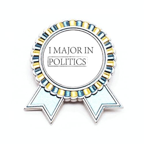 Broche I Major in Politics en métal taille M pour look amphi