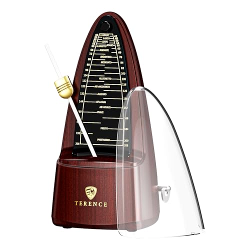 Métronome TERENCE Métronome mécanique de haute précision avec cloche accentuée, heure précise, durable pour piano, violon, batterie, basse, guitare,...