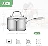 Tri-Ply Stainless Steel Sauce Pan with Steamer Basket & Strainer Glass Lid–Multi-Function Pot 3.5 QT- Modern Sleek Design–Safe,Chemical-Free& Stylish Cookware–Upgrade Your Kitchen with Healthy Cooking #2