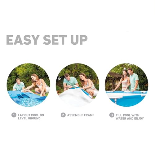 Intex 28206EH Large Round Above Ground Swimming Pool with Reinforced Sidewalls and Metal Frame for Backyard or Outdoor Use, 10 Foot by 30 Inch