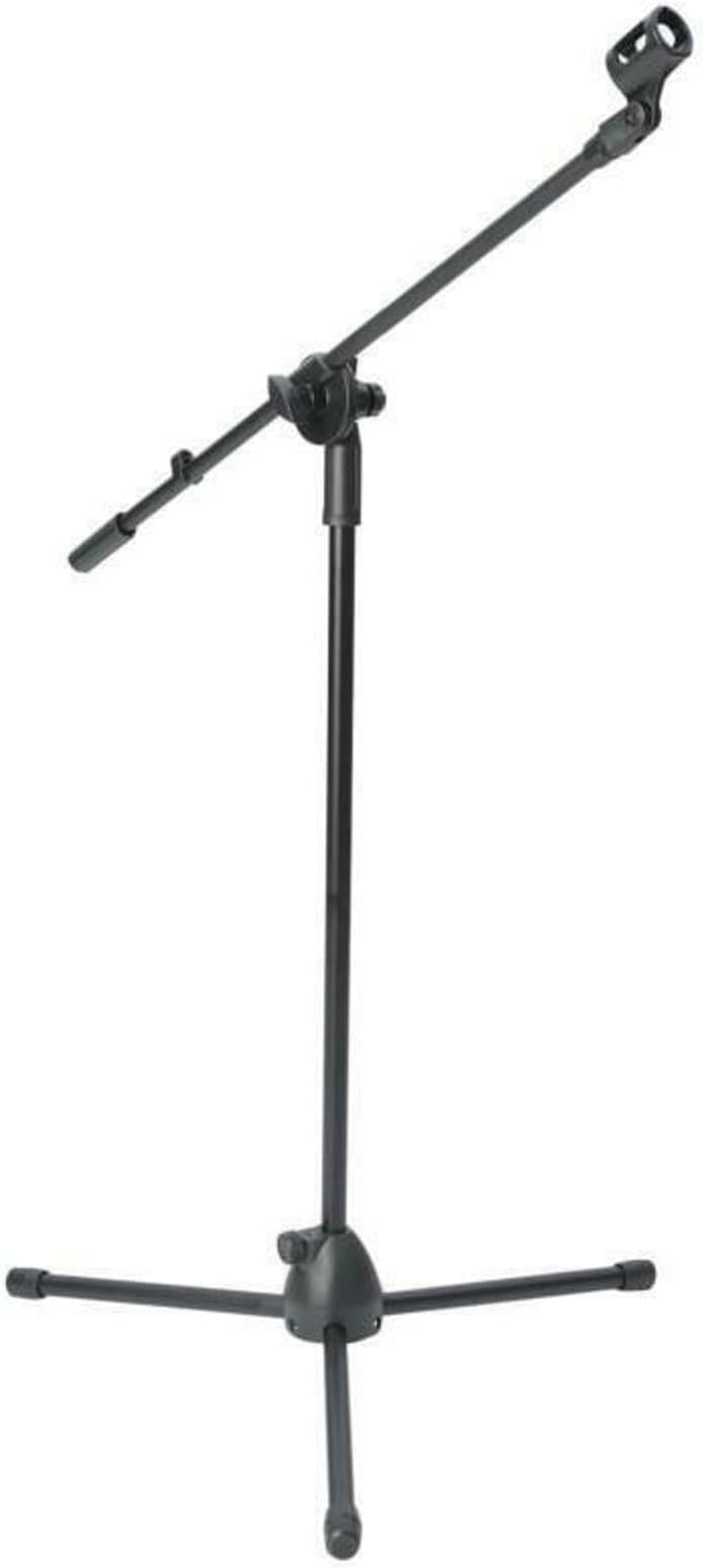 Mic Stand Boom Microphone Stand Adjustable Straight Microphone Stands Collapsible Studio Holder with Tripod Telescoping Mic Clip for Musicians Party Stage 82-152cm
