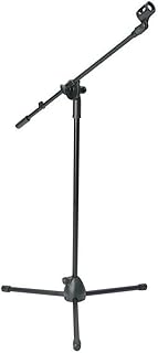 Mic Stand Boom Microphone Stand Adjustable Straight Microphone Stands Collapsible Studio Holder with Tripod Telescoping Mic Clip for Musicians Party Stage 82-152cm