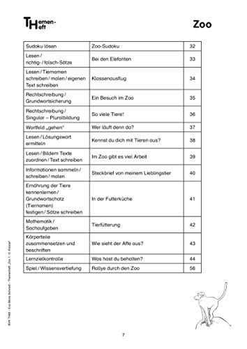 Themenheft Zoo 1./2. Klasse