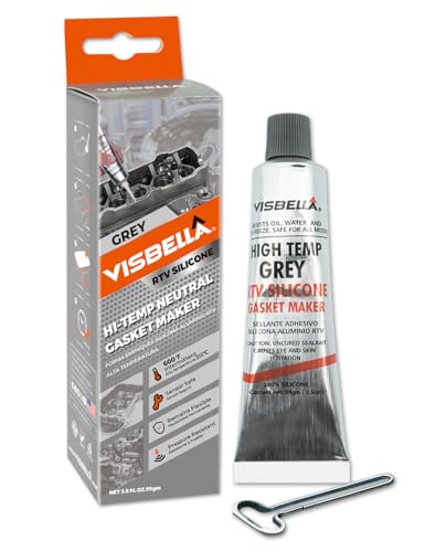 Visbella Oil-Resistant RTV Silicone Sealant 3.5oz Grey