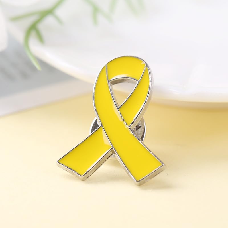 Image of Multicolor Cause Awareness Ribbon Lapel Pin - Yellow, Purple, Red, Pink Ribbons - Prevention & Awareness Campaigns Enamel Lapel Pin Support Campaign Charity Donation Event Accessorie
