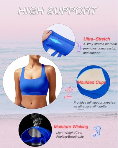 Image of RUNNING GIRL Sports Bras for Women, Molded Cup High Impact Sports Bra Workout Bras for Women High Support Racerback