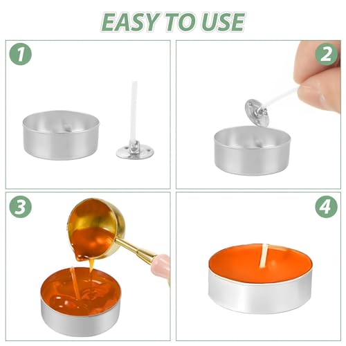 200 Piezas Vasos de Aluminio para Velas con Mechas miniatura 3