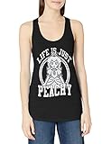 Nintendo Women's Life's Just Princess Peachy Ideal Racerback Graphic Tank Top, Black, M