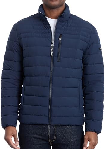 Calvin Klein Men's Classic Packable Down Jacket, Navy, Medium