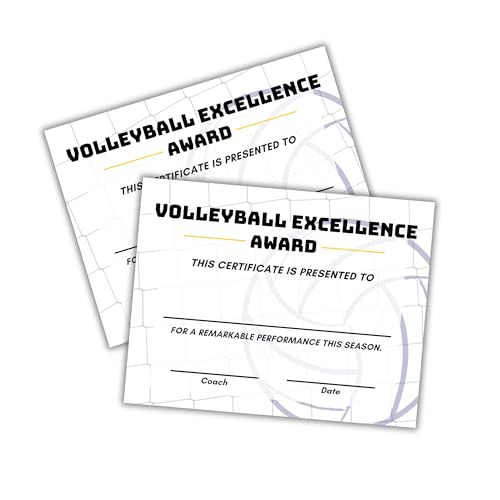 Certificat de volleyball lot de 50 diplômes sportifs pour récompenser les vainqueurs
