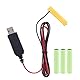 Maxtonser LR03 AAA Battery Eliminator USB Power Supply Cable Replace 1 to 4pcs AAA Battery for Electric Toy Flashlight Clock LED,Data Cable