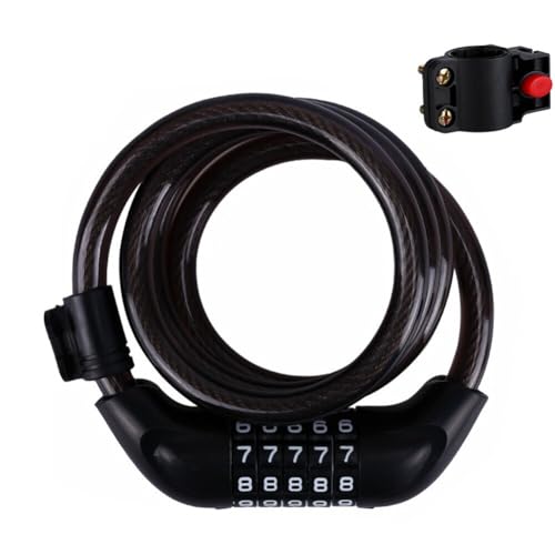 Bicycle Lock Password Lock Bicycle Numbers Lock 47.2in Length Bike Extended Lock Theft Proof Lock Chain Lock for Road, Mountain, Folding Bike and Motorcycles (Black)