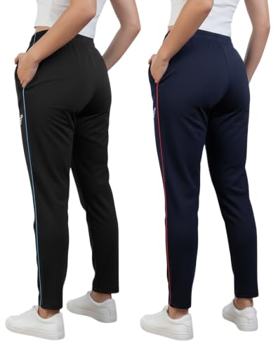 Image of Women Cotton Regular Fit Track Pants (Pack of 2)