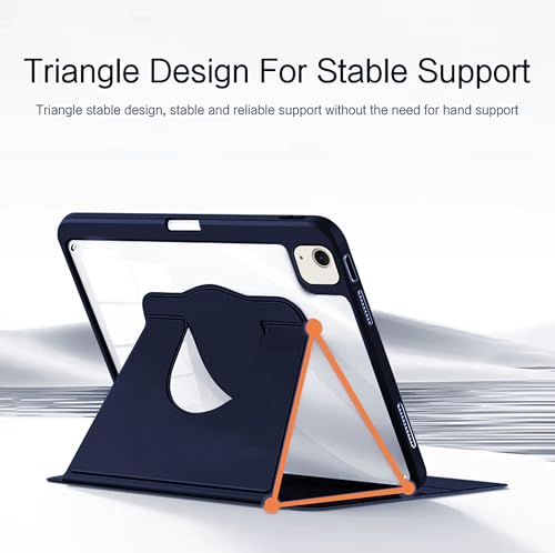 Image of TGK Rotating Case Cover for iPad Air 13 inch M4 /M3 /M2 (2026 /2025 /2024) with Pencil Holder (Dark Blue)