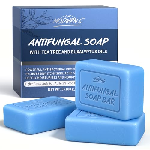 Antifungal Soap with Tea Tree Oil Pack of 3 x 100g Treatment for Face & Body Acne & More - for Body Itching Acne Body Odor for Women Men