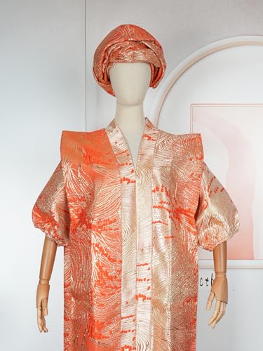 Image of HD African Print Dress for Woman Embroidery Pattern Maxi Dress