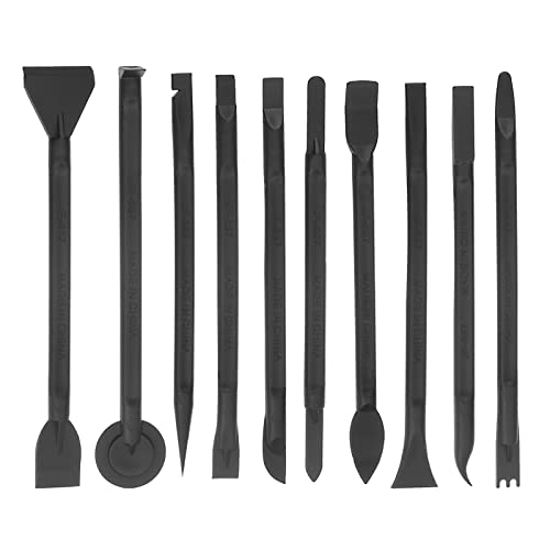 uxcell 10in1 Set Electronics Repair Tool Kit Plastic Pry Bar Black