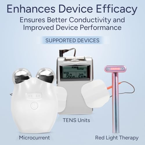 Red Light Therapy Serum (2 pcs) & Conductive Gel (1 pc) Bundle, Hydrating & Firming Duo for Microcurrent & Facial Devices, Enhances Conductivity, Locks in Moisture, Boosts Skincare Results
