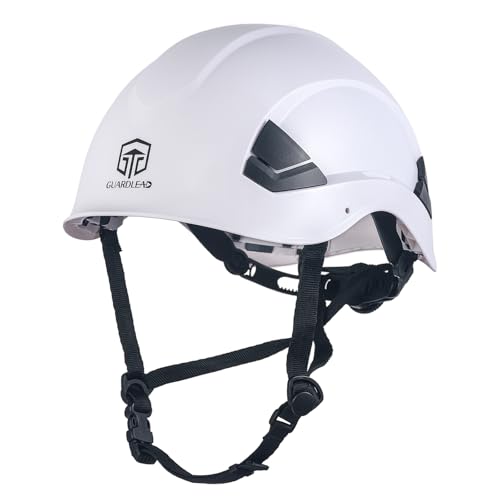 Casco de seguridad ABS blanco, con rejillas de ventilación y banda ajustable para la cabeza, aprobado por EN397 CE, casco de trabajo ligero para seguridad y protección