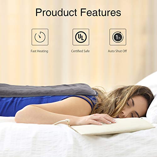 Far Infrared Electric Heating Pad for Back Pain, Heating Pads with Innovative Graphene Heating Films, for Lower Back, Cramps, Pain Relief - Large Size 12 * 24inches