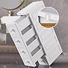 Angoliera Bagno Chiusa 6 Livelli con Ruote Grande capacità, Angoliera Cucina Salvaspazio con Cassetto Facile da Pulire, Mobile Angolare Soggiorno Moderno(Silver) #1